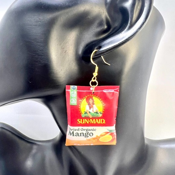 Sun Maid Earrings - Dried Mango - Candy Earrings - Mini Brands Earrings - Picture 10 of 10